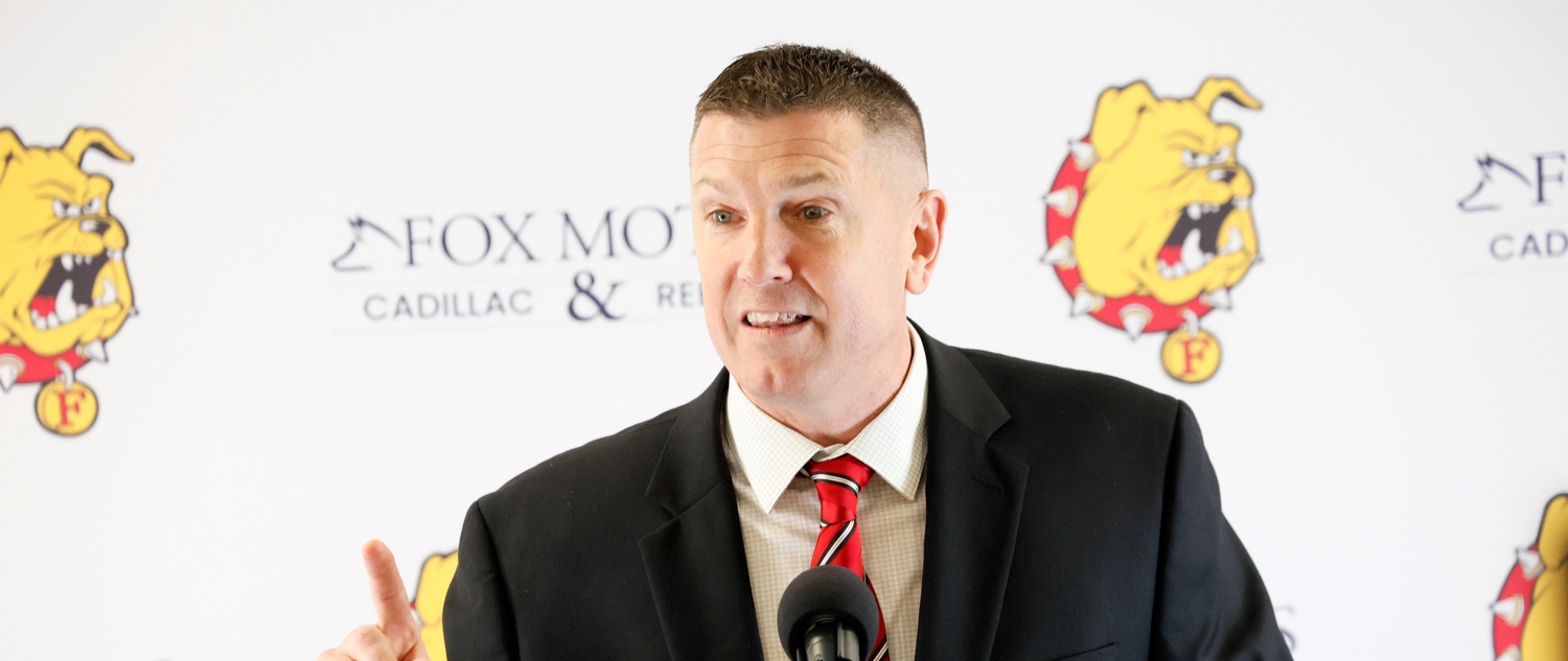 Brooks Miller speaking during his introductory press conference