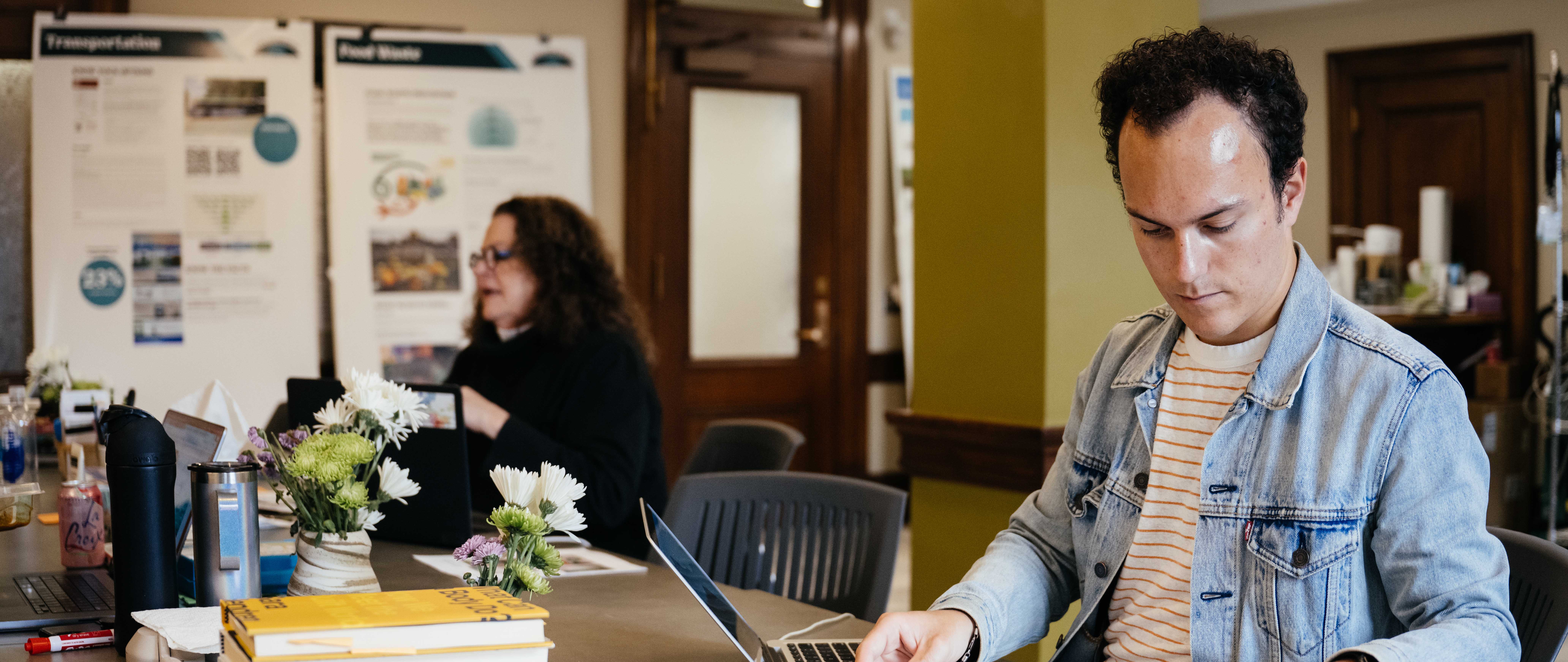 a student working on project in collaborative design class