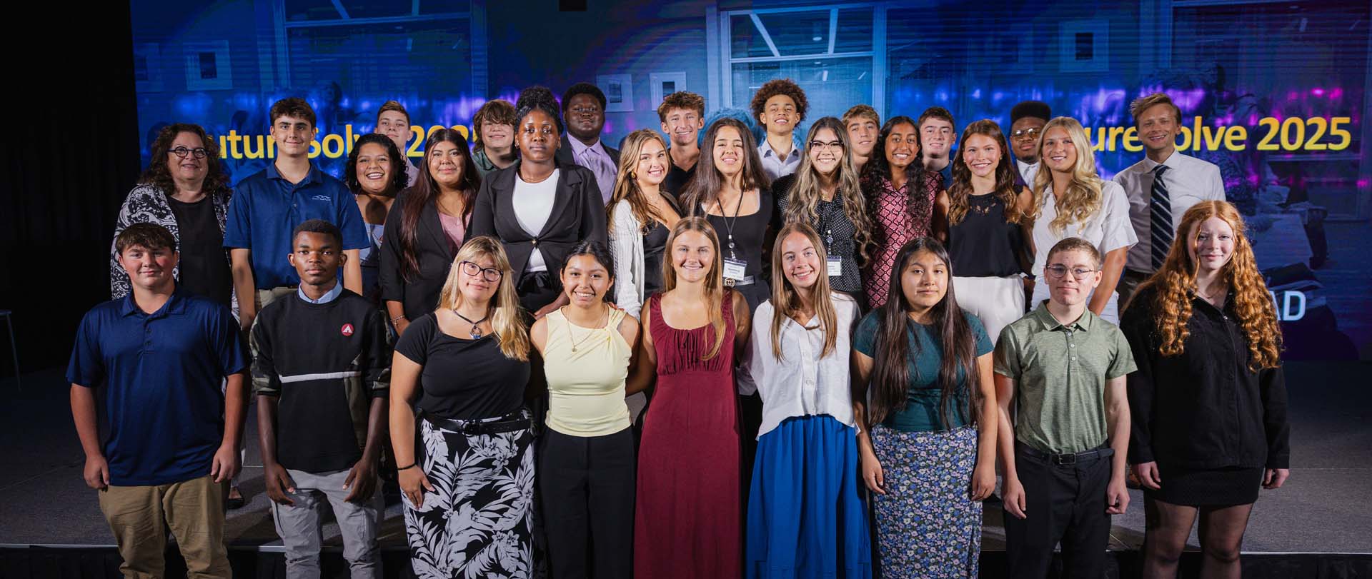 The cohort group of students from FutureSolve 2025.