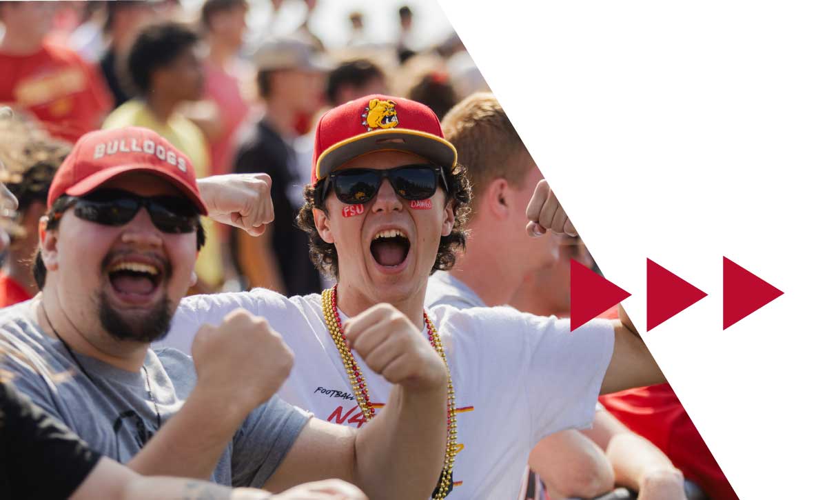 Ferris State students at homecoming football game