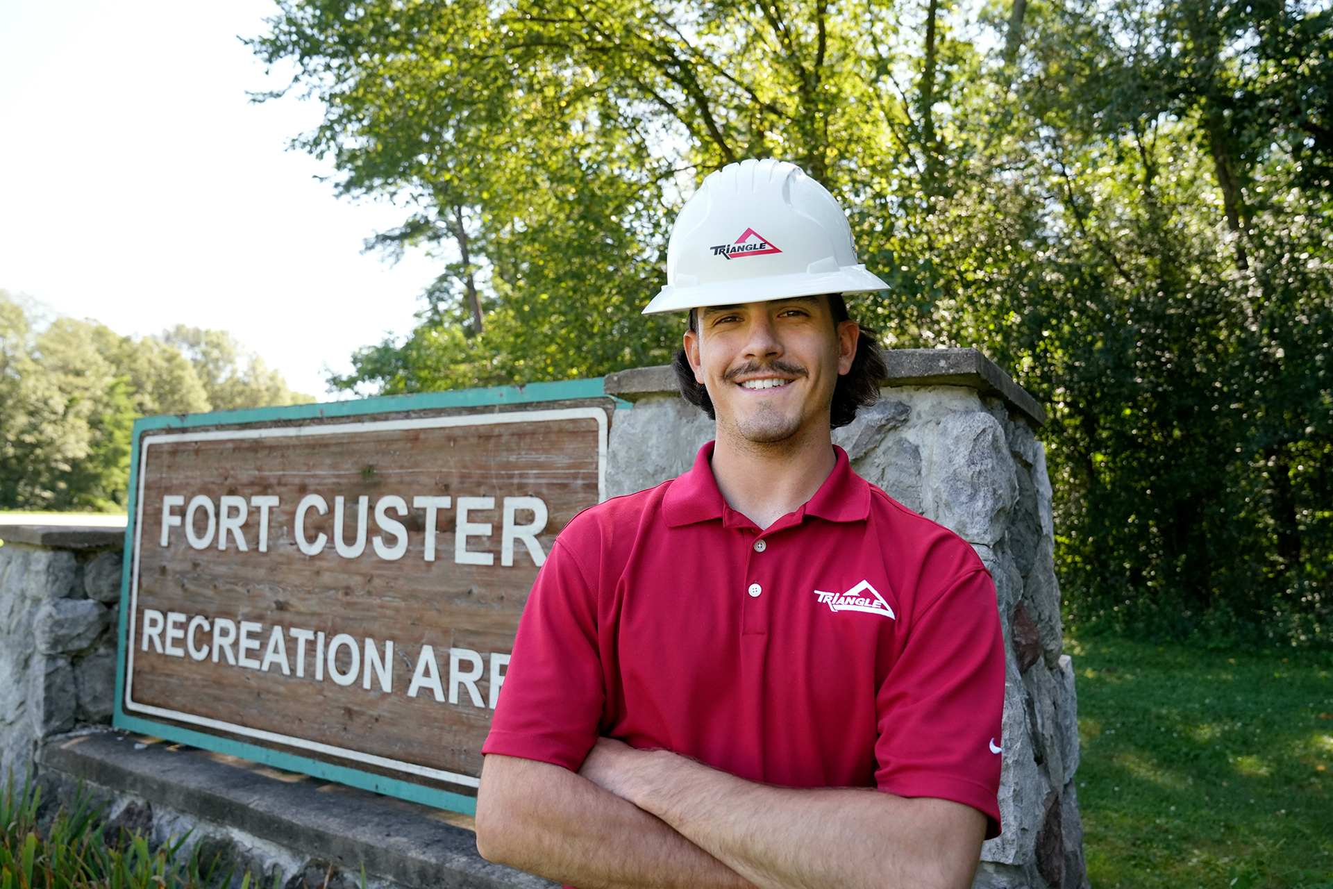 Erick Hannahs construction management major on site