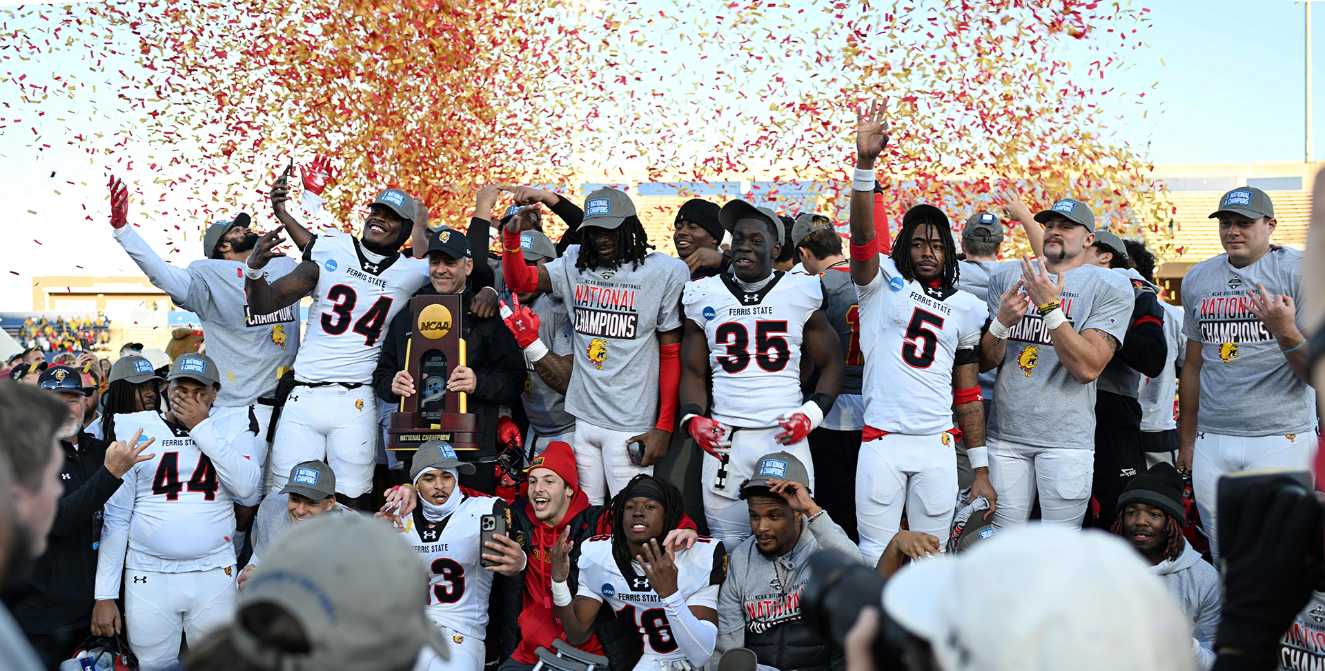 Ferris State celebrating national championship