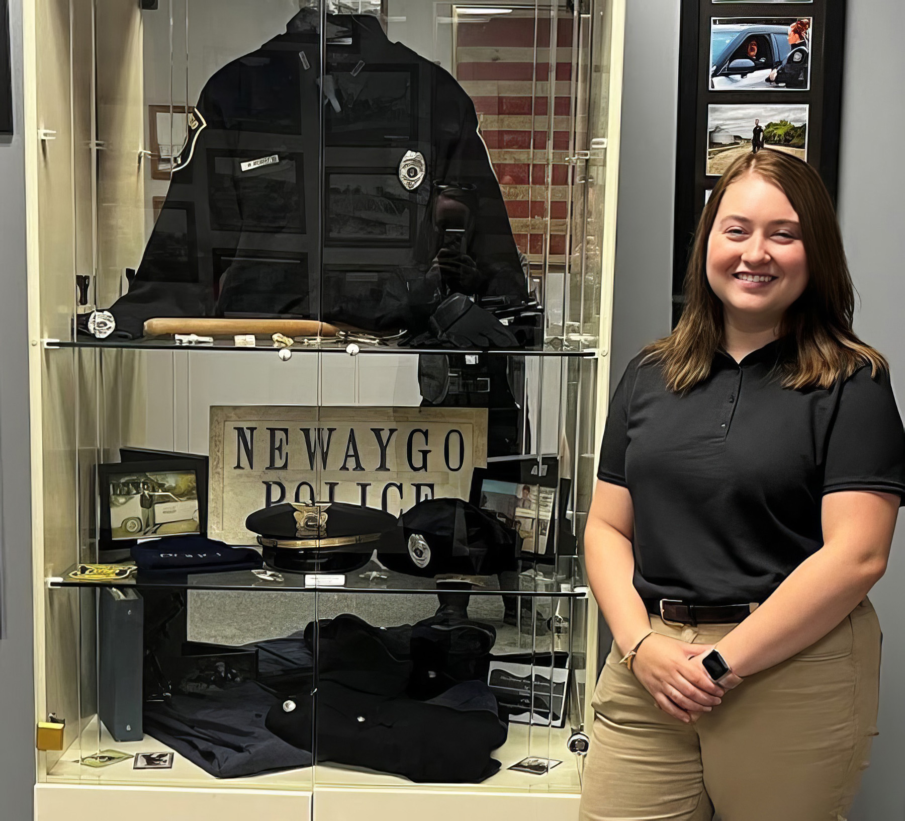 Audrey Patterson working as an intern with the Newaygo Police Department to become a police social worker